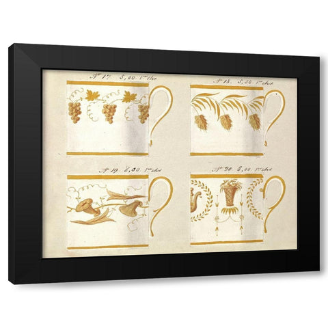 Quatre tasses du 1er choix, ca. 1800-1820 Black Modern Wood Framed Art Print with Double Matting by Honore