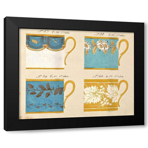 Quatre tasses du 1er choix, ca. 1800-1820 Black Modern Wood Framed Art Print by Honore