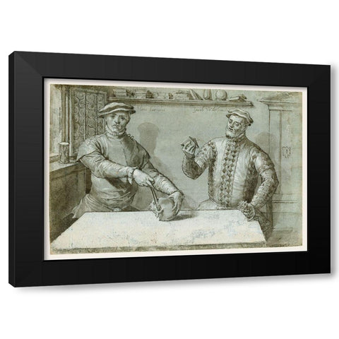 A Double Portrait of Hans Furraht and Jacob von der Burch Black Modern Wood Framed Art Print by Ludget, Tom Ring