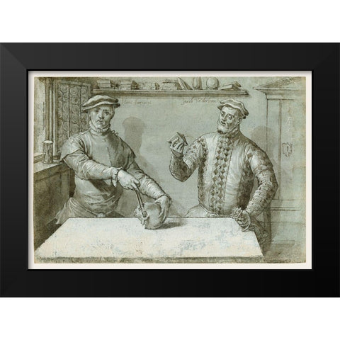 A Double Portrait of Hans Furraht and Jacob von der Burch Black Modern Wood Framed Art Print by Ludget, Tom Ring