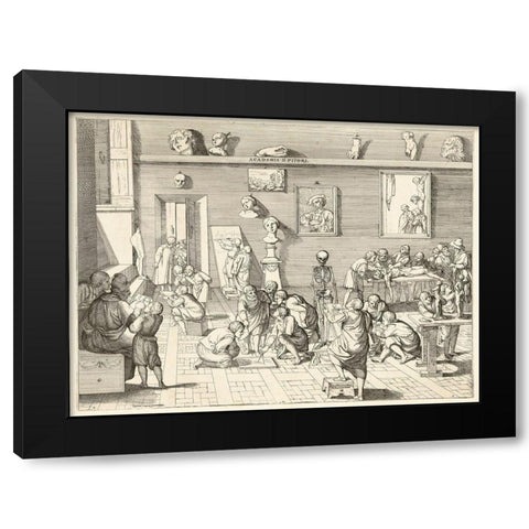 Academia dpitori Black Modern Wood Framed Art Print by Alberti, Pietro Francesco