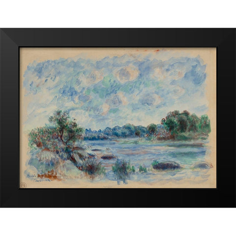 Landscape at Pont-Aven Black Modern Wood Framed Art Print by Renoir, Pierre-Auguste