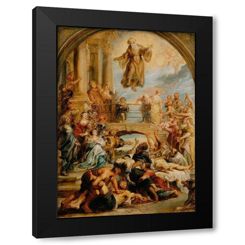 The Miracles of Saint Francis of Paola Black Modern Wood Framed Art Print with Double Matting by Rubens, Peter Paul