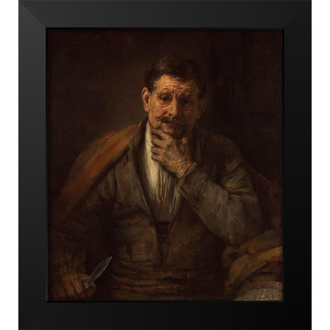 St. Bartholomew Black Modern Wood Framed Art Print by van Rijn, Rembrandt Harmensz
