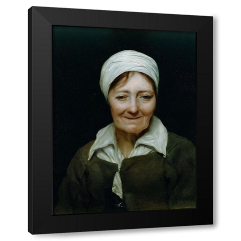 Head of a Woman Black Modern Wood Framed Art Print by Sweerts, Michael