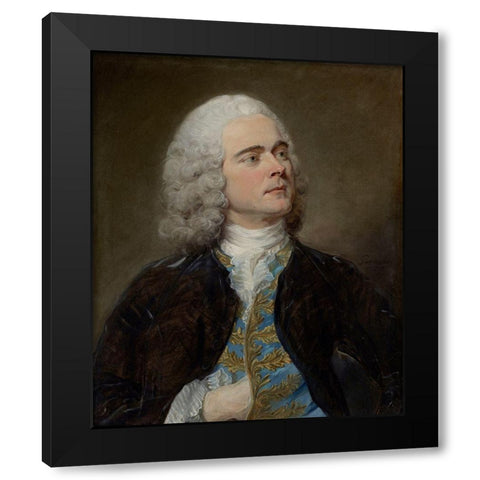 Charles-Francois Pinceloup de la Grange Black Modern Wood Framed Art Print by Perronneau, Jean-Baptiste