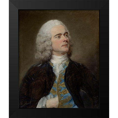Charles-Francois Pinceloup de la Grange Black Modern Wood Framed Art Print by Perronneau, Jean-Baptiste