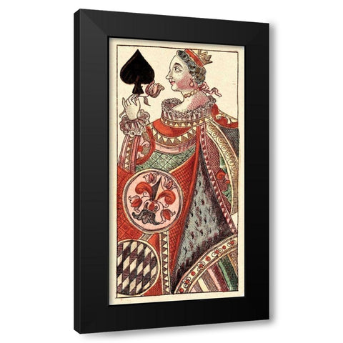 Queen of Spades (Bauern Hochzeit Deck) Black Modern Wood Framed Art Print with Double Matting by Gobl, Andreas Benedictus