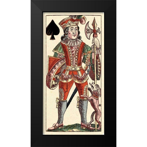 Knave of Spades (Bauern Hochzeit Deck) Black Modern Wood Framed Art Print by Gobl, Andreas Benedictus