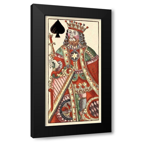 King of Spades (Bauern Hochzeit Deck) Black Modern Wood Framed Art Print by Gobl, Andreas Benedictus