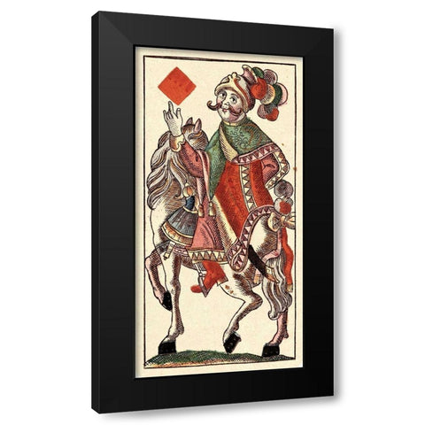 Knight of Diamonds (Bauern Hochzeit Deck) Black Modern Wood Framed Art Print by Gobl, Andreas Benedictus