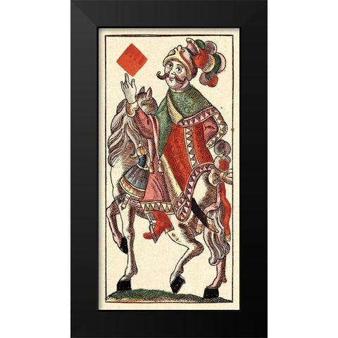 Knight of Diamonds (Bauern Hochzeit Deck) Black Modern Wood Framed Art Print by Gobl, Andreas Benedictus