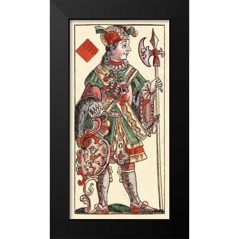 Knave of Diamonds (Bauern Hochzeit Deck) Black Modern Wood Framed Art Print by Gobl, Andreas Benedictus