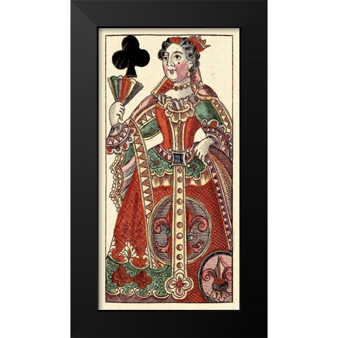 Queen of Clubs (Bauern Hochzeit Deck) Black Modern Wood Framed Art Print by Gobl, Andreas Benedictus