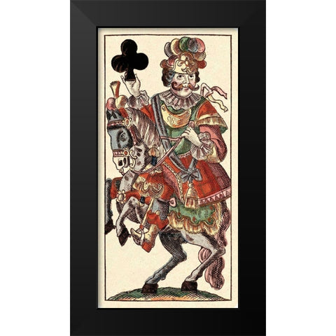 Knight of Clubs (Bauern Hochzeit Deck) Black Modern Wood Framed Art Print by Gobl, Andreas Benedictus