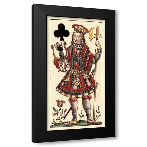 Knave of Clubs (Bauern Hochzeit Deck) Black Modern Wood Framed Art Print with Double Matting by Gobl, Andreas Benedictus