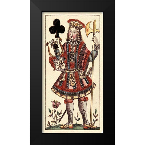 Knave of Clubs (Bauern Hochzeit Deck) Black Modern Wood Framed Art Print by Gobl, Andreas Benedictus