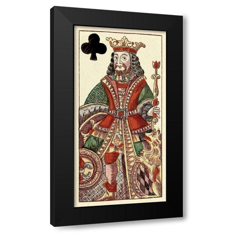 King of Clubs (Bauern Hochzeit Deck) Black Modern Wood Framed Art Print with Double Matting by Gobl, Andreas Benedictus