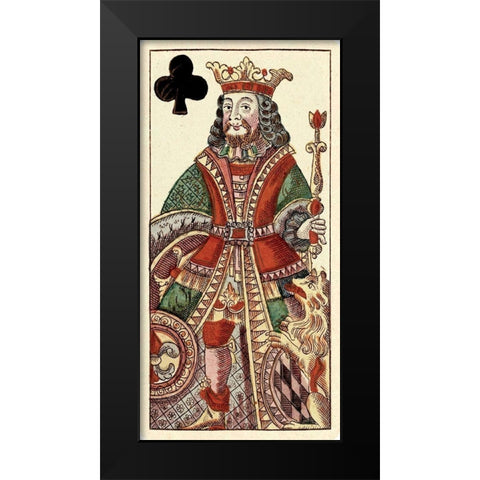 King of Clubs (Bauern Hochzeit Deck) Black Modern Wood Framed Art Print by Gobl, Andreas Benedictus