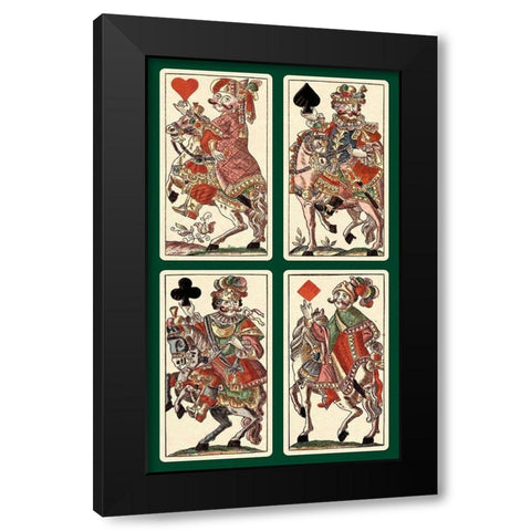 Knights (Bauern Hochzeit Deck) Black Modern Wood Framed Art Print by Gobl, Andreas Benedictus