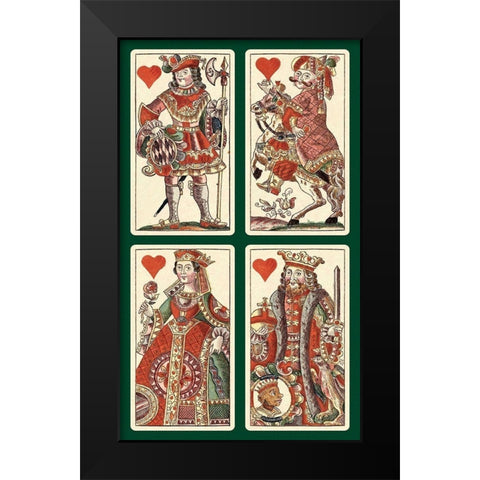 Hearts (Bauern Hochzeit Deck) Black Modern Wood Framed Art Print by Gobl, Andreas Benedictus