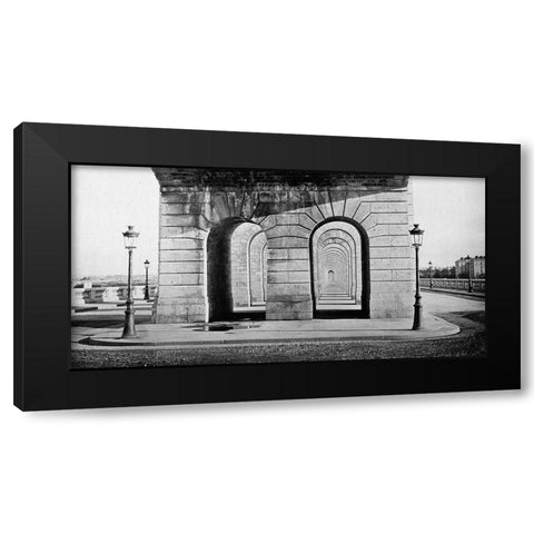 Paris, 1860s - Pont du Point du Jour Black Modern Wood Framed Art Print by Collard, Auguste Hippolyte