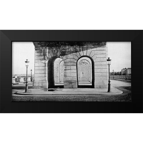 Paris, 1860s - Pont du Point du Jour Black Modern Wood Framed Art Print by Collard, Auguste Hippolyte