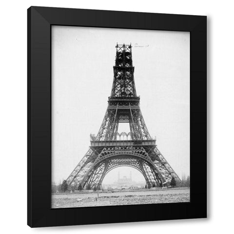 The Eiffel Tower, November 23, 1888 Black Modern Wood Framed Art Print by Durandelle, Louis-Emile