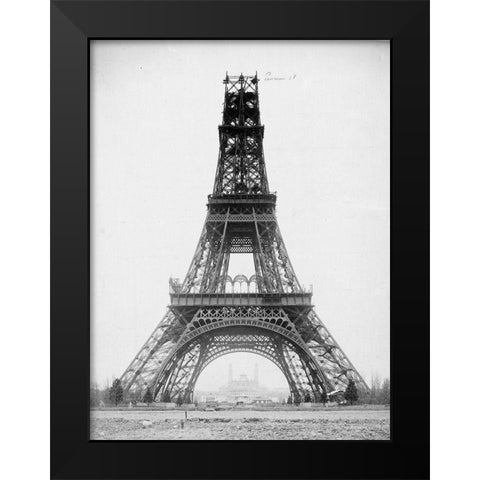 The Eiffel Tower, November 23, 1888 Black Modern Wood Framed Art Print by Durandelle, Louis-Emile