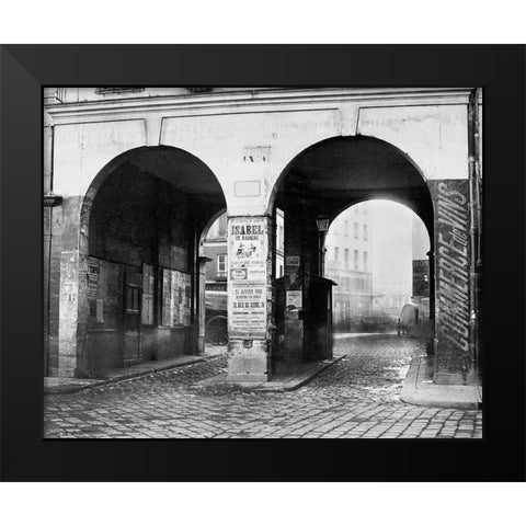 Paris, about 1865 - The Double Doorway, rue de la Ferronnerie Black Modern Wood Framed Art Print by Marville, Charles