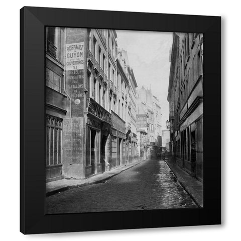 Paris, 1865 - Rue des Bourdonnais de la rue de Rivoli Black Modern Wood Framed Art Print by Marville, Charles