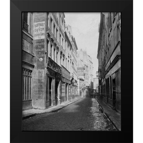Paris, 1865 - Rue des Bourdonnais de la rue de Rivoli Black Modern Wood Framed Art Print by Marville, Charles