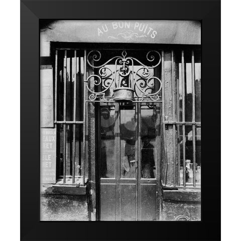 Paris, 1901 - Au bon puits, rue Michel Le Conte Black Modern Wood Framed Art Print by Atget, Eugene