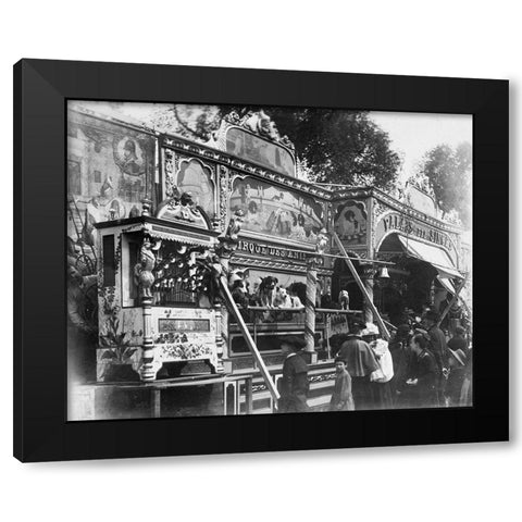 Paris, 1898 - Animal Circus, Fete des Invalides Black Modern Wood Framed Art Print by Atget, Eugene