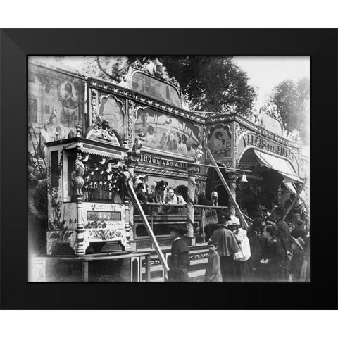 Paris, 1898 - Animal Circus, Fete des Invalides Black Modern Wood Framed Art Print by Atget, Eugene