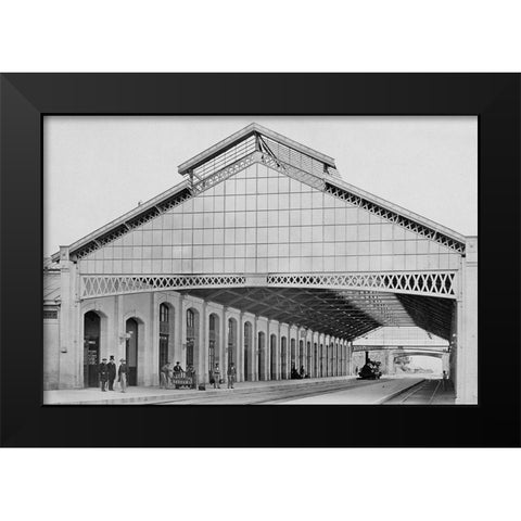 France, 1860-1863 - Nevers Station Black Modern Wood Framed Art Print by Collard, Auguste Hippolyte