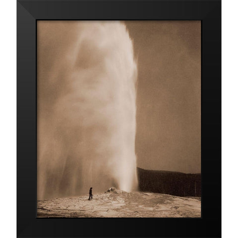 Old Faithful, 1870 Black Modern Wood Framed Art Print by Jackson, William Henry