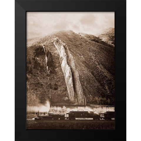 The Devils Slide, Utah, 1873-1874 Black Modern Wood Framed Art Print by Watkins, Carleton
