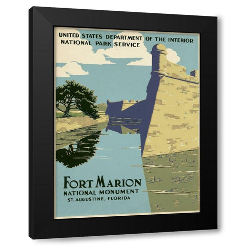 Fort Marion National Monument, St. Augustine, Florida, ca. 1938 Black Modern Wood Framed Art Print by WPA