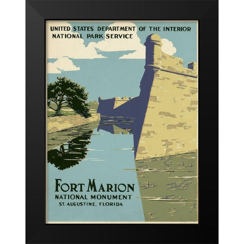 Fort Marion National Monument, St. Augustine, Florida, ca. 1938 Black Modern Wood Framed Art Print by WPA