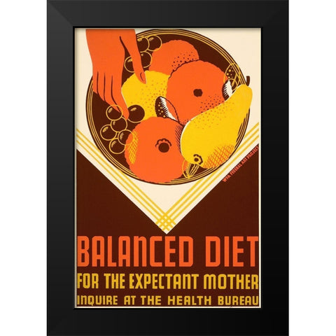 Balanced diet for the expectant mother. Black Modern Wood Framed Art Print by WPA