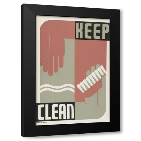 Keep clean Black Modern Wood Framed Art Print by Krause, Erik-Hans