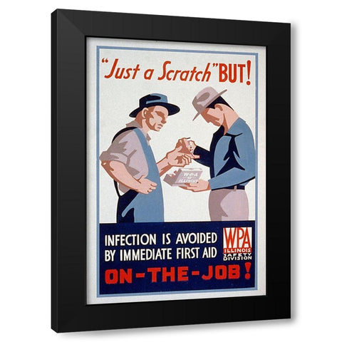 Just a scratch Black Modern Wood Framed Art Print by WPA