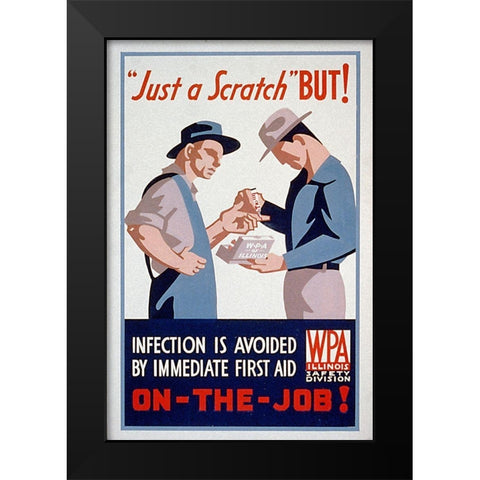Just a scratch Black Modern Wood Framed Art Print by WPA