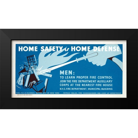 Home safety is home defense - Learn fire control Black Modern Wood Framed Art Print by Tworkov, Jack