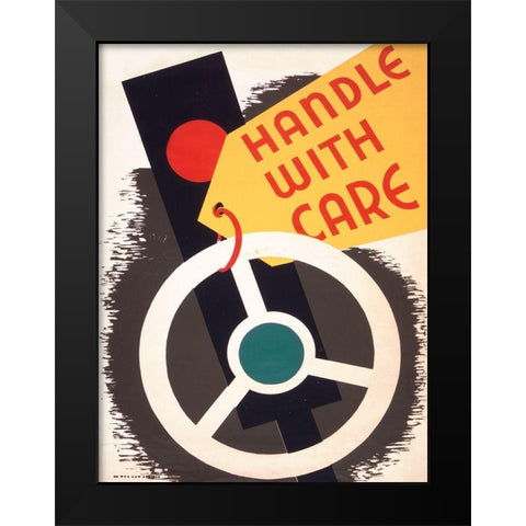 Handle with care Black Modern Wood Framed Art Print by WPA