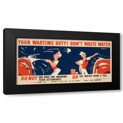 Do not use hose for washing your automobile Black Modern Wood Framed Art Print with Double Matting by Kerkam, Earl