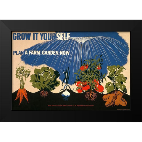 Grow it yourself - Plan a farm garden now Black Modern Wood Framed Art Print by Bayer, Herbert