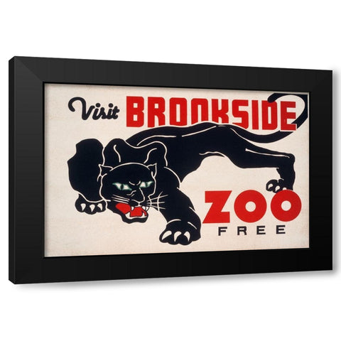 Brookfield Zoo - Panther Black Modern Wood Framed Art Print with Double Matting by WPA