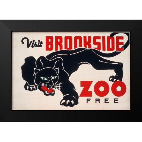 Brookfield Zoo - Panther Black Modern Wood Framed Art Print by WPA